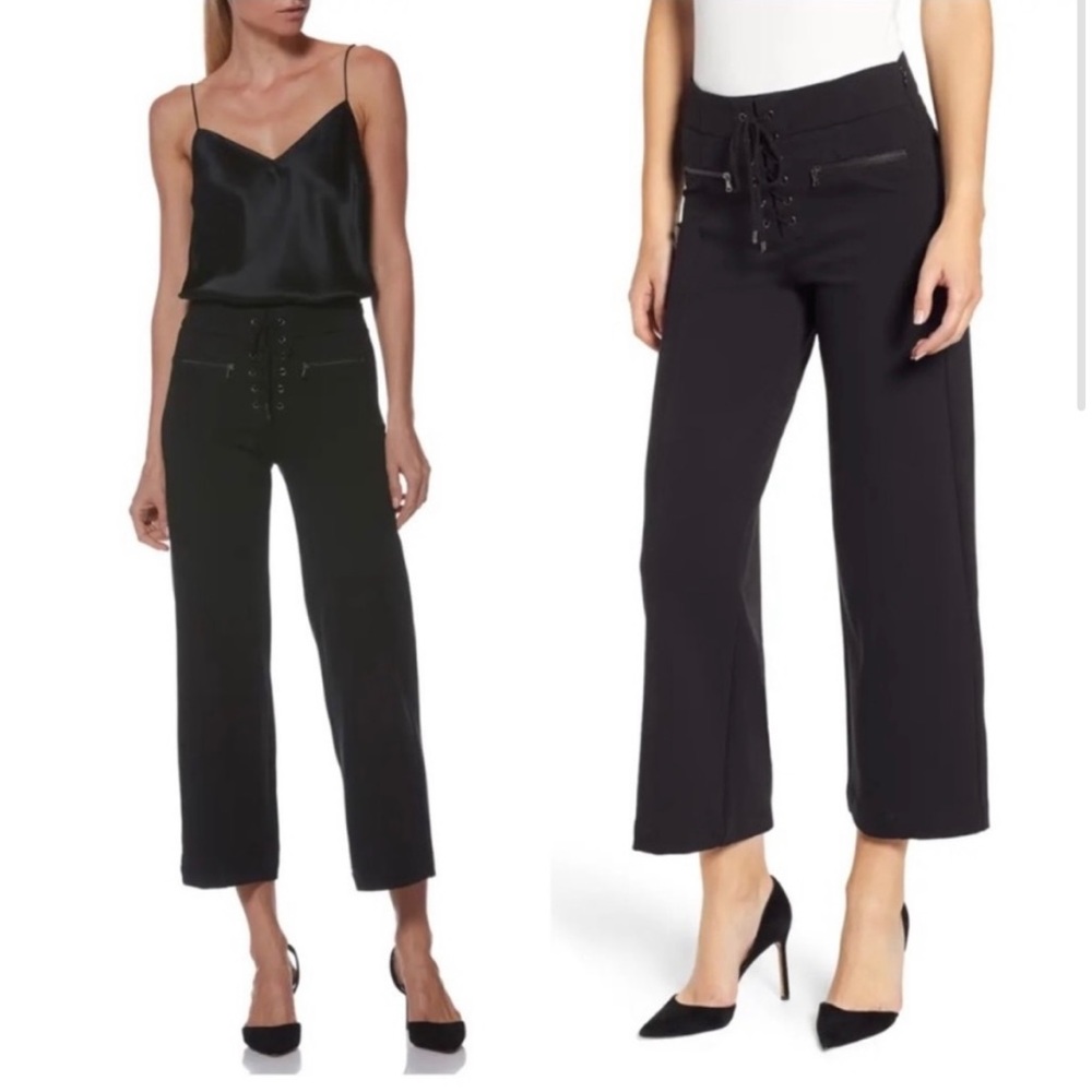 PAIGE Nellie Lace-Up‎ High Waist Culotte Jeans NWOT